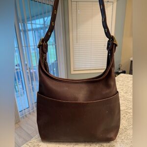 Coach Vintage Brown Leather Legacy Hobo Shoulder Bag Style 9058